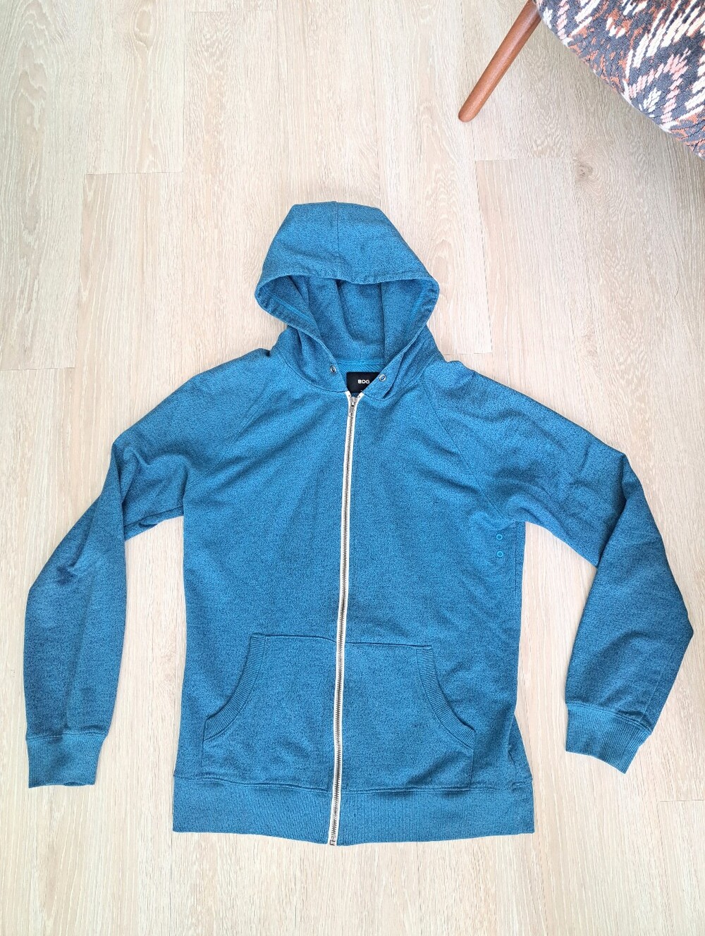 BDG Men's Cobalt Blue Zip-Up Hoodie Sweater Sz M